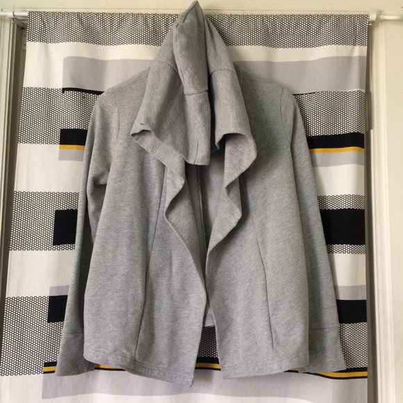 GAP Open-Front Hooded Cardigan Sweater - Grey (XS) - Picture 2 of 8